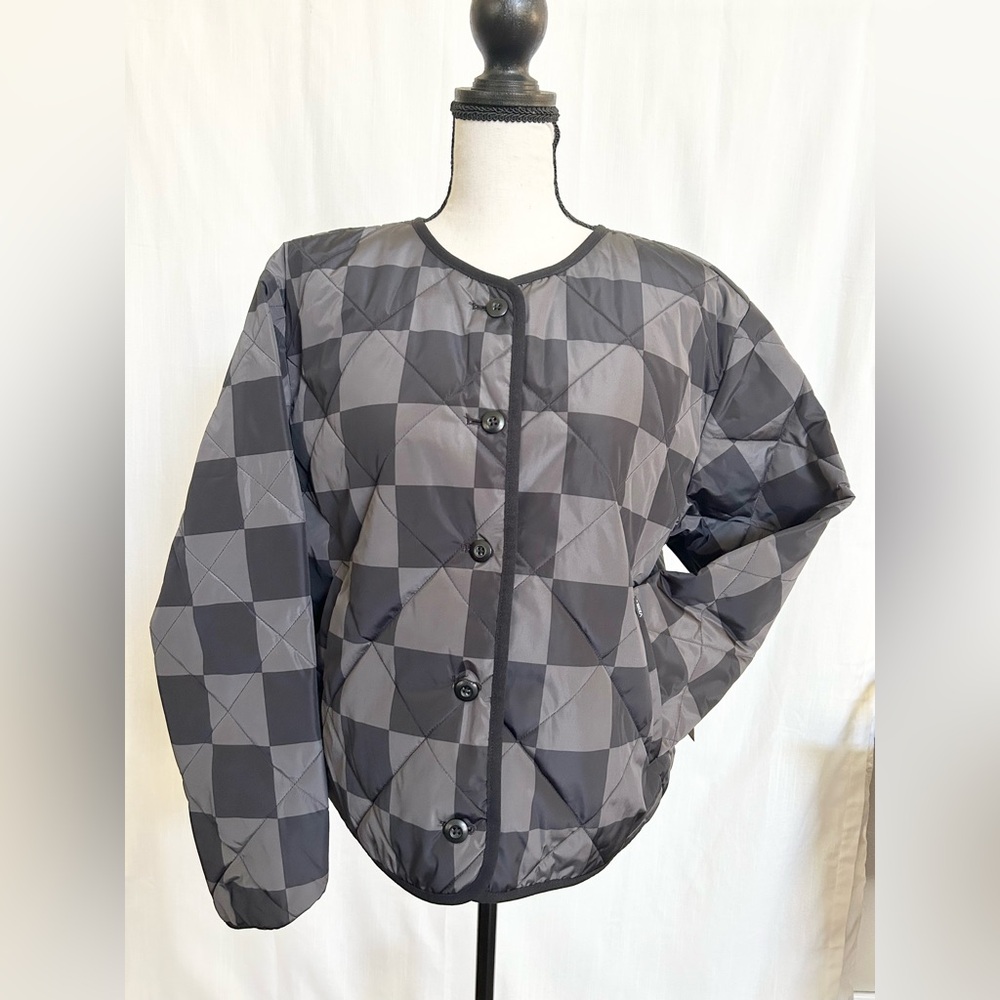 Vans Forces Check Liner Jacket Quilted Black Size Small Unisex